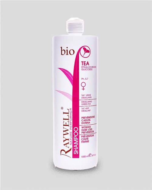 Шампунь жіночий проти випадіння волосся Bio Tea Woman Hair Loss Shampoo pH 5.7. 1000 мл. Raywell
